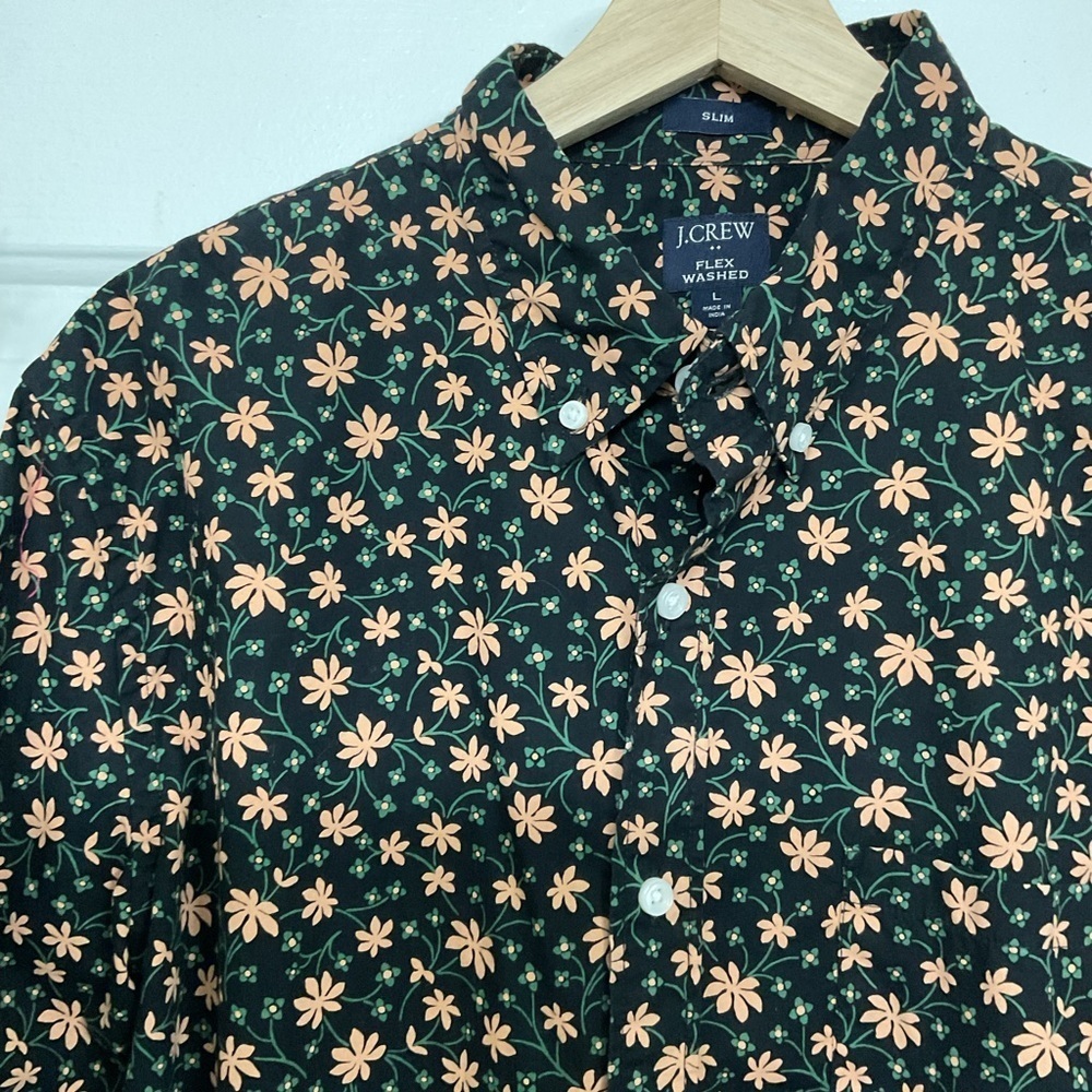 J. Crew Black and Orange Floral Men's Shirt. SIZE L - Picture 6 of 6